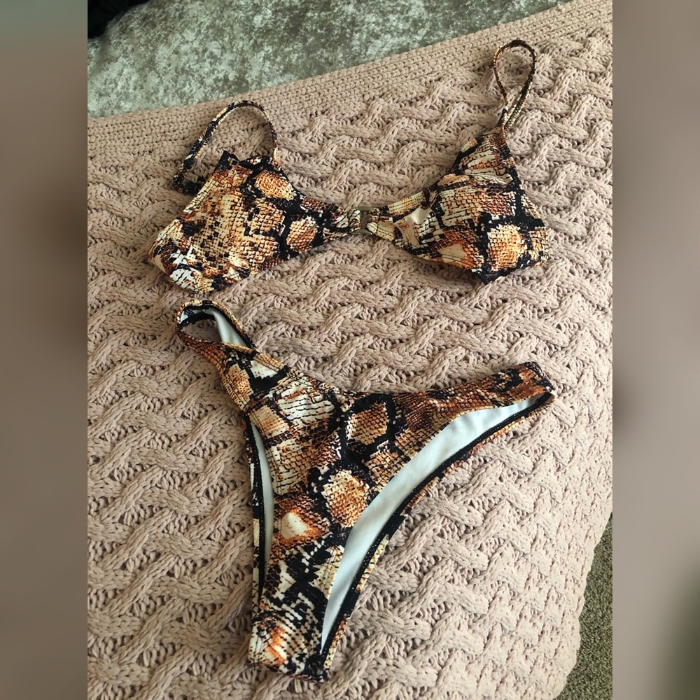 Matte Collection Snake print two piece swimsuit